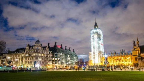 Big Ben Hyperlapse in London at Night Stock Footage 87216480