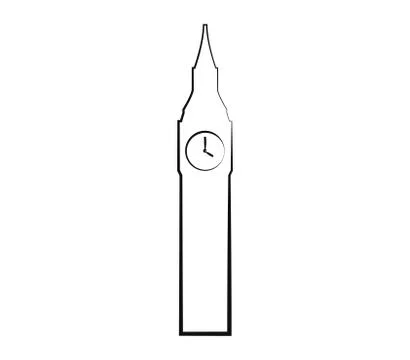 Big ben icon on white background Stock Illustration