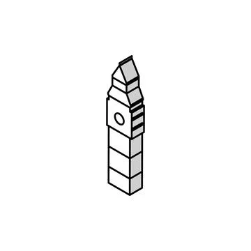 Big ben isometric icon vector illustration Ilustração Stock