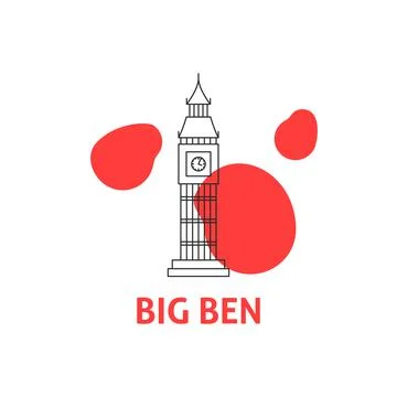 Big Ben Line Concept Stock Illustration