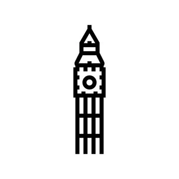 Big ben line icon vector illustration Ilustração Stock