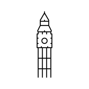Big ben line icon vector illustration Ilustração Stock