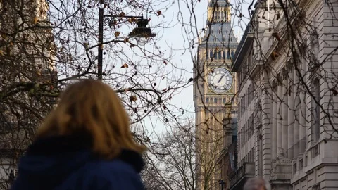 Big Ben in London in the Fall Vídeo Stock 70463793