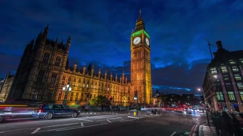 Big ben night DF 4k Stock Footage 221485616