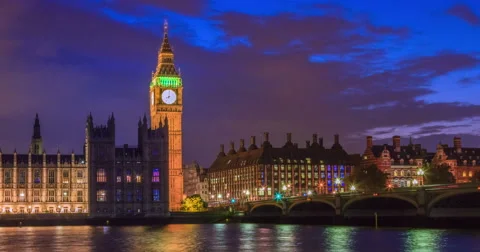 Big ben at night, London Stock Footage 58317853
