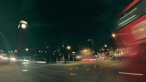 Big Ben Night Time Lapse Stock Footage 253641270