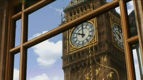 Big Ben reflection CU Stock Footage 807986