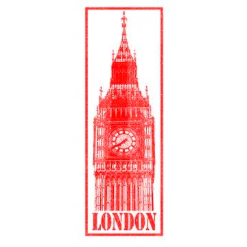 Big Ben rubber stamp Stock Illustration