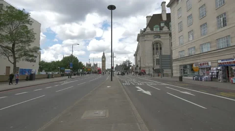 Big Ben seen from Westminster Bridge Road in London Stock Footage 61263287