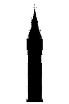 Big ben silhouette Stock Illustration