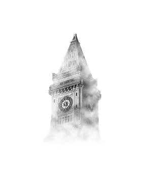 Big Ben in the sky with clouds Foto stock
