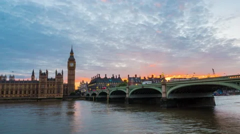 Big Ben in sunset Video stock 66443673