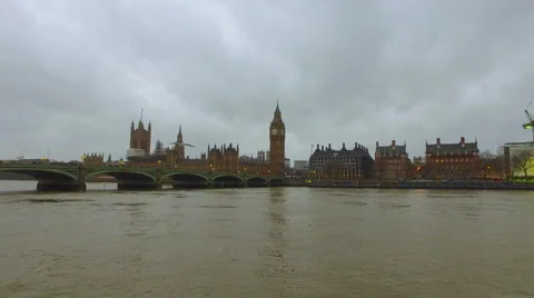 Big ben from Thames River Stock Footage 58818982