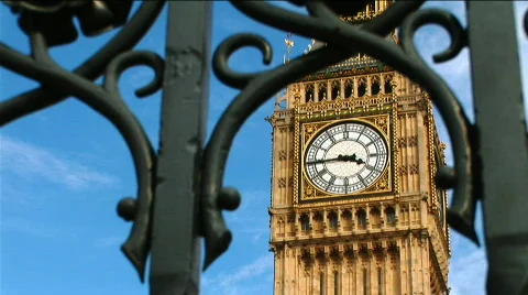 Big Ben through Gate CU Stock Footage 815186