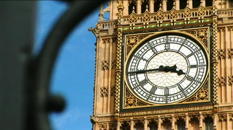 Big Ben through Gate CU 1 Stock Footage 815287