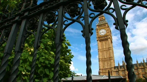 Big Ben through Gate WS Stock Footage 810043