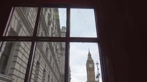 Big Ben through Telephone booth Stock Footage 81763109