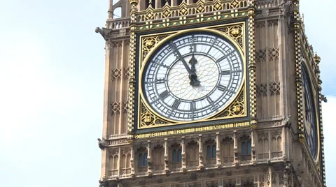 Big Ben Time Lapse Noon Stock Footage 34733406