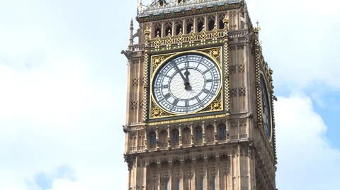Big Ben Time Lapse Noon Stock Footage 36557543