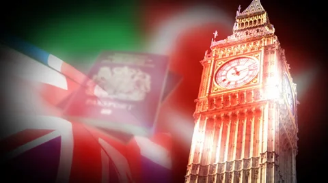 Big ben tower Background Animation Video stock 32637761