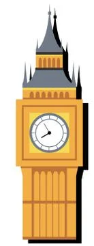 Big ben tower clock landmark england monument city lodon illustration Illustrazione stock