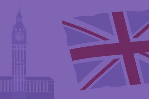 Big Ben Tower on a horizontal background. British symbol. Detailed. Travel Illustrazione stock