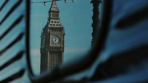 Big Ben tower reflection Stock Footage 318546764