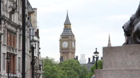 Big Ben from Trafalgar Square Stock Footage 24906082