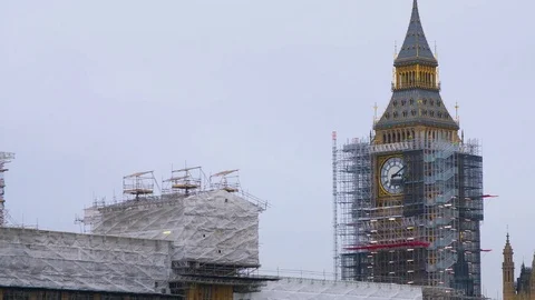 Big Ben under construction for restoration Video stock 82552636