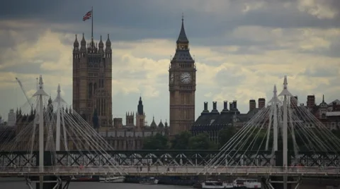 Big Ben from Westminster Bridge Stock Footage 46240893