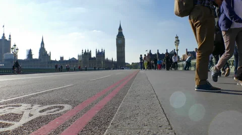 Big Ben from Westminster Bridge Stock Footage