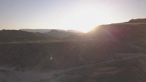 Big Bend area, US and Mexico border pan with drone Stock Footage 88450885