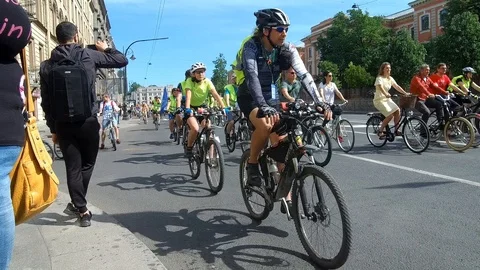 Big bike parade Stock Footage 90401475