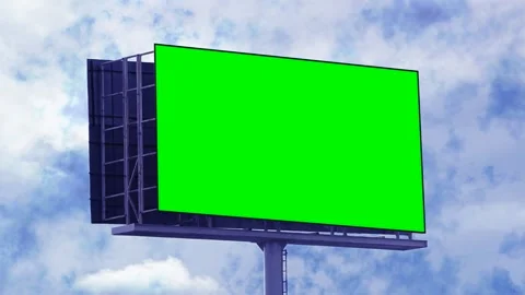 Big billboard in the middle of the screen against the sky. Mockup. Stock Footage 190454703