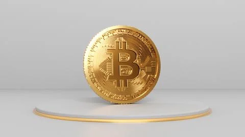 Big Bitcoin on the Stage Stock Illustration