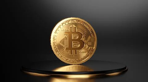 Big Bitcoin on the Stage Stock Illustration