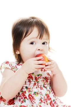 Big bite of apple Stock Photos