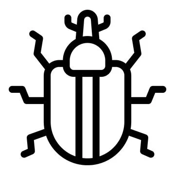 Big black bold beetle crawling computer bug icon 스톡 일러스트