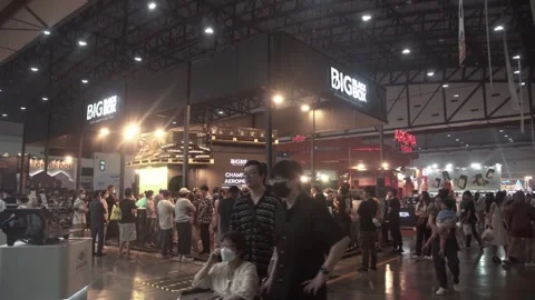 Big Black Box Coffee is being displayed at Thailand Coffee Fest 2023. Video stock 248995491