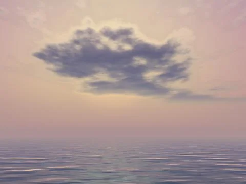 Big black cloud at sunset Stock Illustration