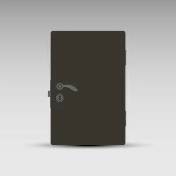 Big black door with lock Illustrazione stock