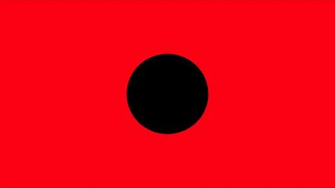 Big Black Full Stop - DOT Point Isolated on Red Screen Background. Stock Illustration