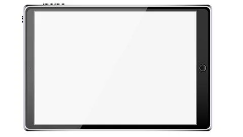 Big black realistic mobile smart touch-sensitive slim tablet computer frame w Stock Illustration
