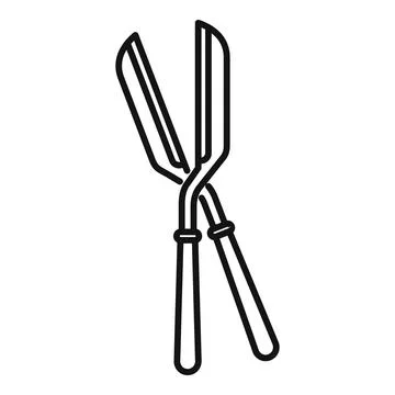 Big blade scissors icon outline vector. Garden trimming Illustrazione stock