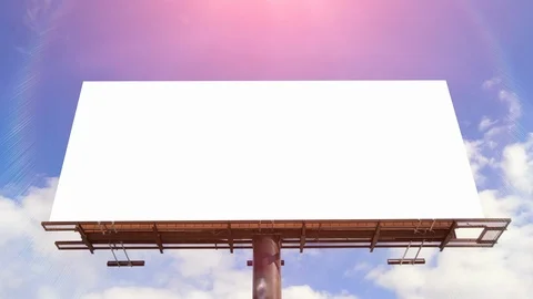 Big Blank Billboard Sign, Blank Outdoor Advertising Board White Space Banner Video stock 86674876