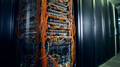 A big block at a data center, close up. Stock Footage 99467124