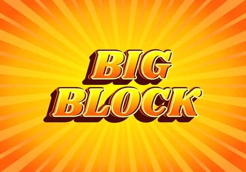 Big block. Text effect in gradient yellow orange color, 3D look. Yellow bac.. Illustrazione stock