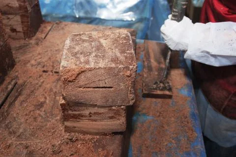 Big blocks of chocolate Stock Photos