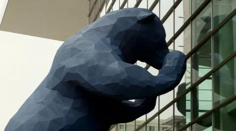 Big Blue Bear Medium Closeup Stock Footage 40146351