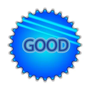 Big blue button labeled "good" 스톡 일러스트